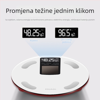 Huadi Szm005 Inteligentna vaga za tjelesnu masnoću s Bluetoothom, kućna digitalna vaga, napajanje energijom svjetla