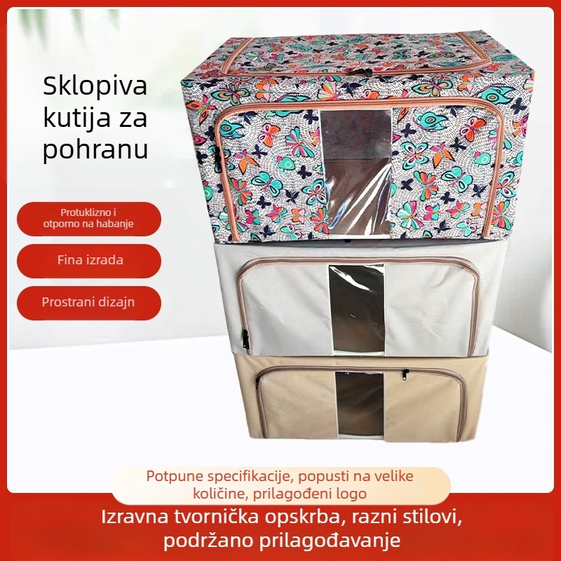 Sklopiva kutija za pohranu, 60 L kapaciteta, od 600D Oxford tkanine za odjeću