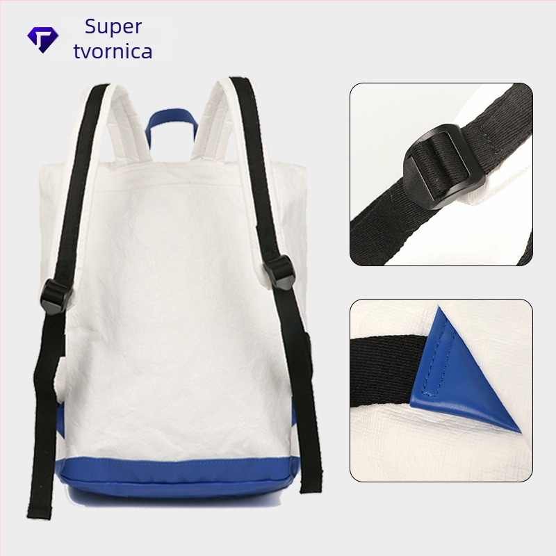 Ruksak od Dupont papira, vodootporna Kraft papir torba, studentska torba za prijenosno računalo, gradska torba za svakodnevnu upotrebu, s prilagođenim logotipom