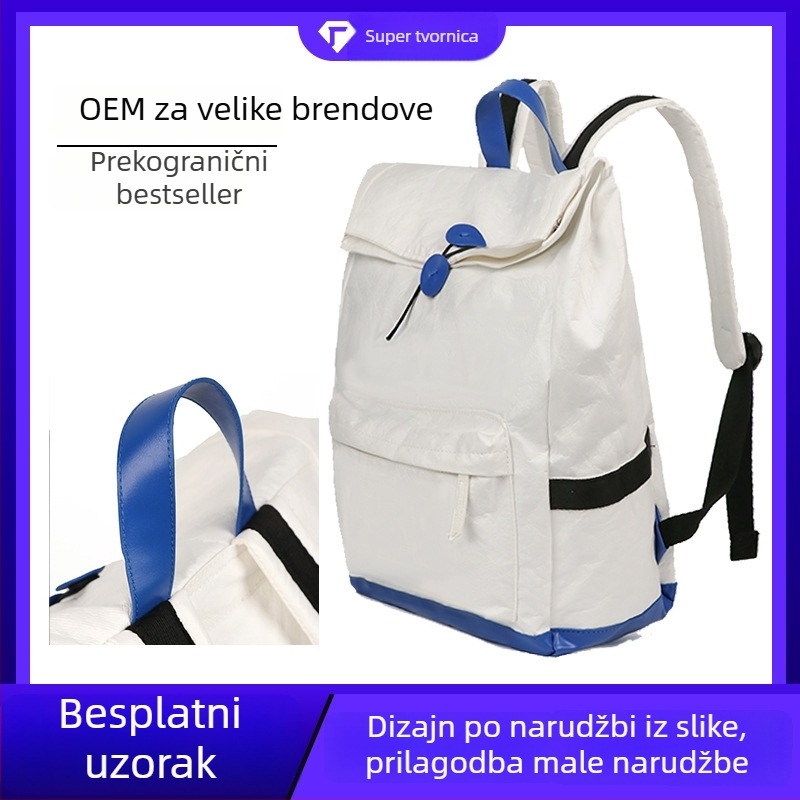 Ruksak od Dupont papira, vodootporna Kraft papir torba, studentska torba za prijenosno računalo, gradska torba za svakodnevnu upotrebu, s prilagođenim logotipom