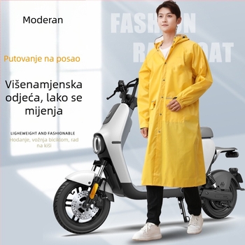 Duga kišna pončo za jednu osobu, unisex, za vožnju biciklom ili električnim skuterom, stilizirano