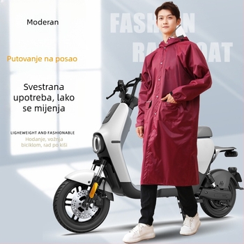 Duga kišna pončo za jednu osobu, unisex, za vožnju biciklom ili električnim skuterom, stilizirano