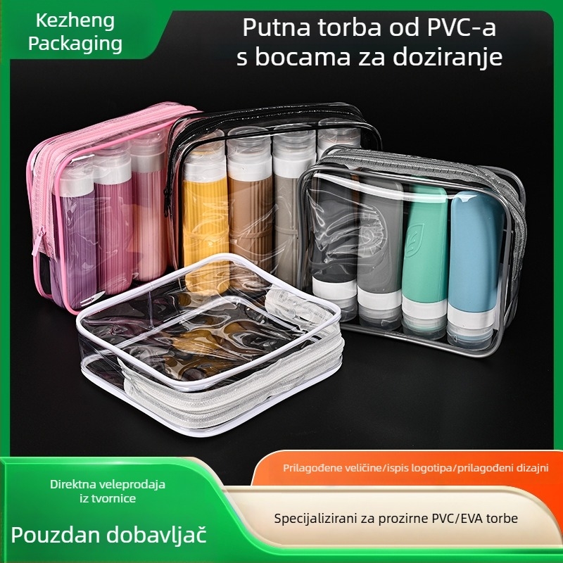 Prilagođena PVC putna torba za kozmetiku i higijenu, prozirna vodootporna torbica sa zatvaračem, velika kapaciteta