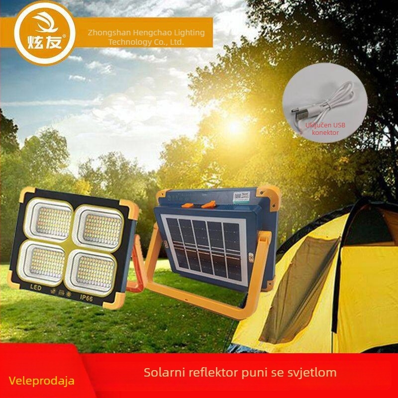 Xuanyou Solarni LED Floodlight za vrt i vanjske prostore, nužno osvjetljenje i kampiranje, IP66