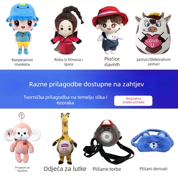 Prilagođena plišna maskota, personalizirana prema vašoj slici, lutkica s privjeskom
