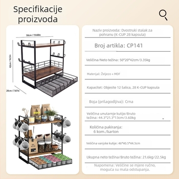 Drveni stolni držač za K-Cup kapsule kave i organizator spavaće sobe