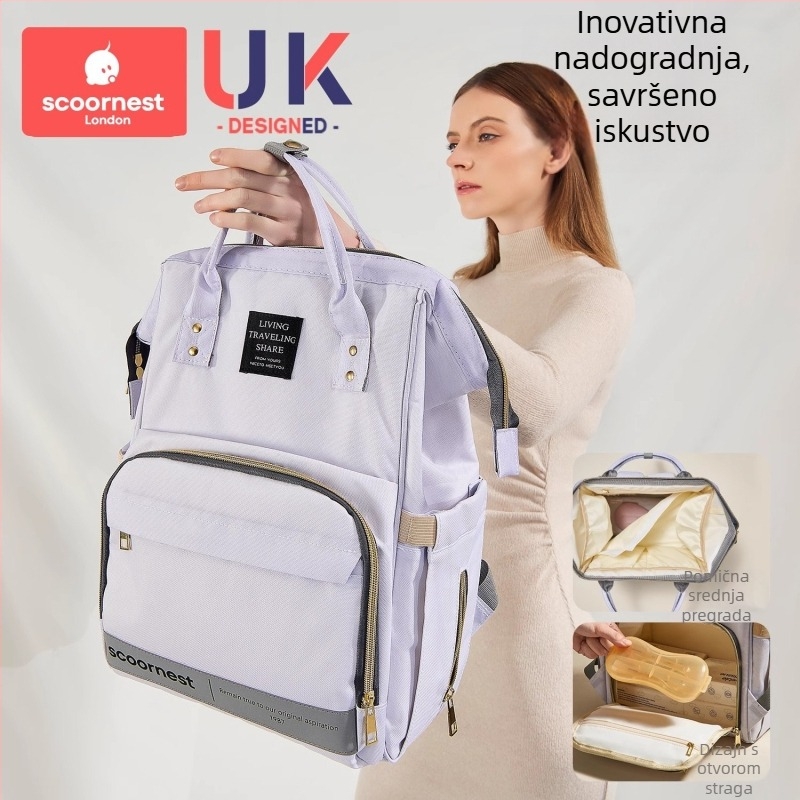 Torba za mamu i bebu: lagana, vodootporna, s velikim kapacitetom, višenamjenska, za nošenje ručno ili na ramenu