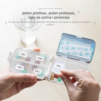 Kamijo prijenosna kutija za tablete, otporna na vlagu, s tjednim pretincima, kompaktna mini kutija za lijekove