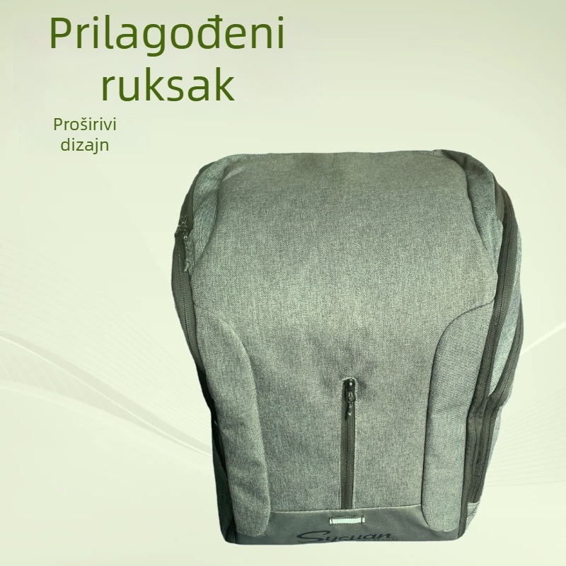 Sklopivi ruksak za prijenosno računalo, denim, s više džepova, unisex poslovni ruksak, odjeljak za 15,6 inčni laptop
