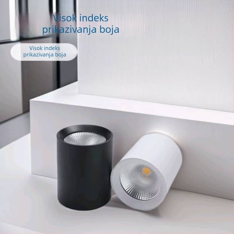 LED površinski montirani cilindrični downlight s COB, viseći štap, 5000K