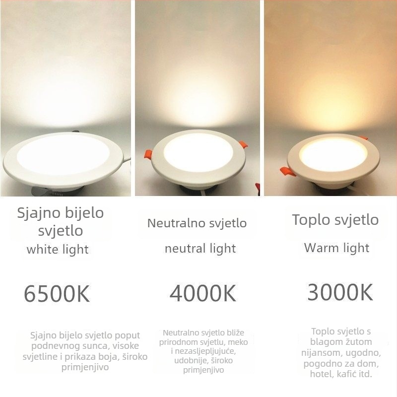 LED ugrađeno stropno svjetlo za hodnik, spot svjetlo, dimenzije 2,5/4/6 inča, 9W/12W/18W