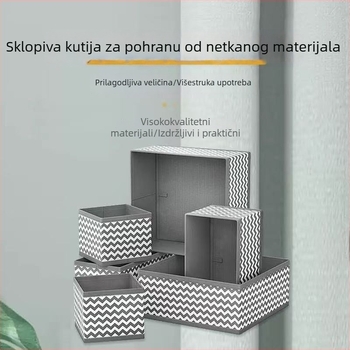 Šestokomorni set kutija za pohranu od netkanog materijala sa valovitim uzorkom za organiziranje donjeg rublja i odjeće, sklopive