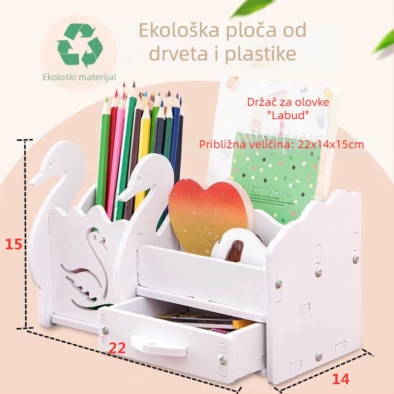 Držač za olovke sa ladicom – kreativan i simpatičan stolni organizator za učenike