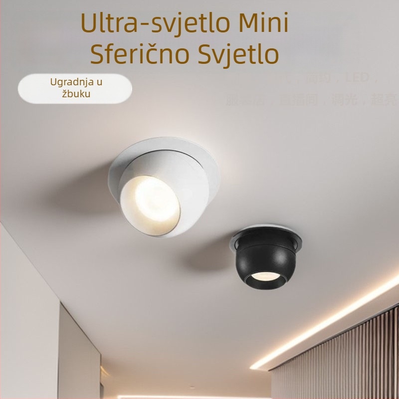LED spot za zidno pranje s punim spektrom, uskim rubom, anti-sjajem, ugrađena sferna LED dioda visokog CRI