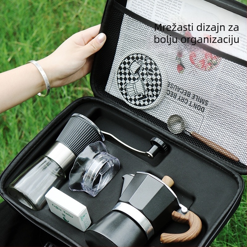 Vanjska prijenosna moka posuda s EVA torbom za pohranu, kućni aparat za kavu i mljevenje kave, kamping oprema