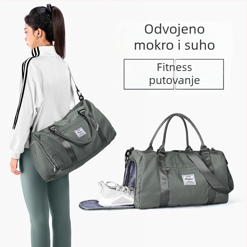 Unisex torba za poslovna putovanja s ramenom i crossbody remenom, odjeljak suhe i mokre, kapacitet 20–35 L