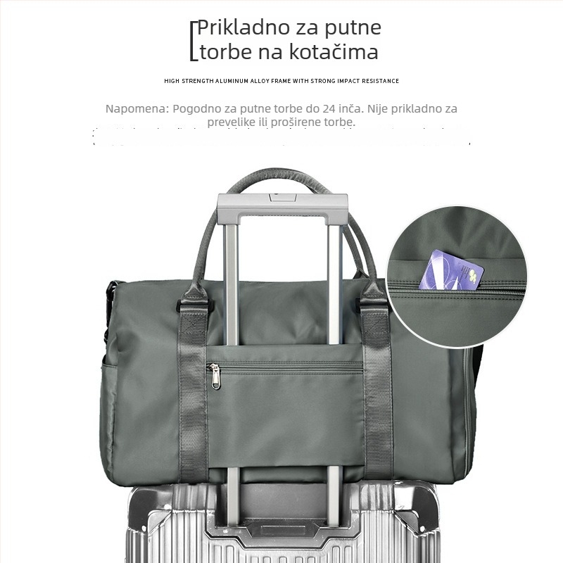 Unisex torba za poslovna putovanja s ramenom i crossbody remenom, odjeljak suhe i mokre, kapacitet 20–35 L