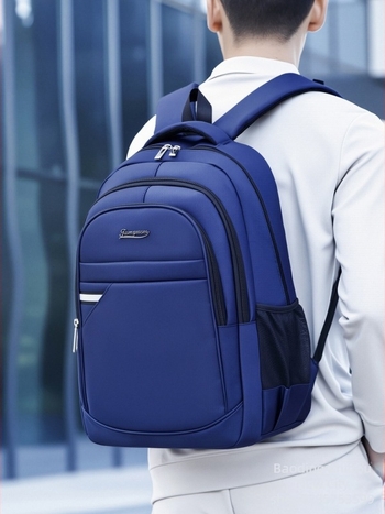 Muški ruksak, kapacitet 20–35 L, za putovanja i školu, 16-inčni laptop, poliester, prozračan, jednobojni dizajn, zimska verzija 2025