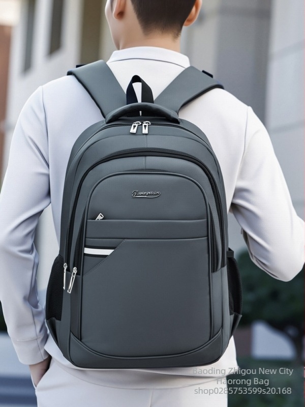 Muški ruksak, kapacitet 20–35 L, za putovanja i školu, 16-inčni laptop, poliester, prozračan, jednobojni dizajn, zimska verzija 2025