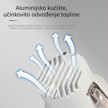 LED ugrađeni downlight 75 mm za kućnu upotrebu – spavaća soba, dnevni boravak, hodnik, osvjetljenje bez odsjaja