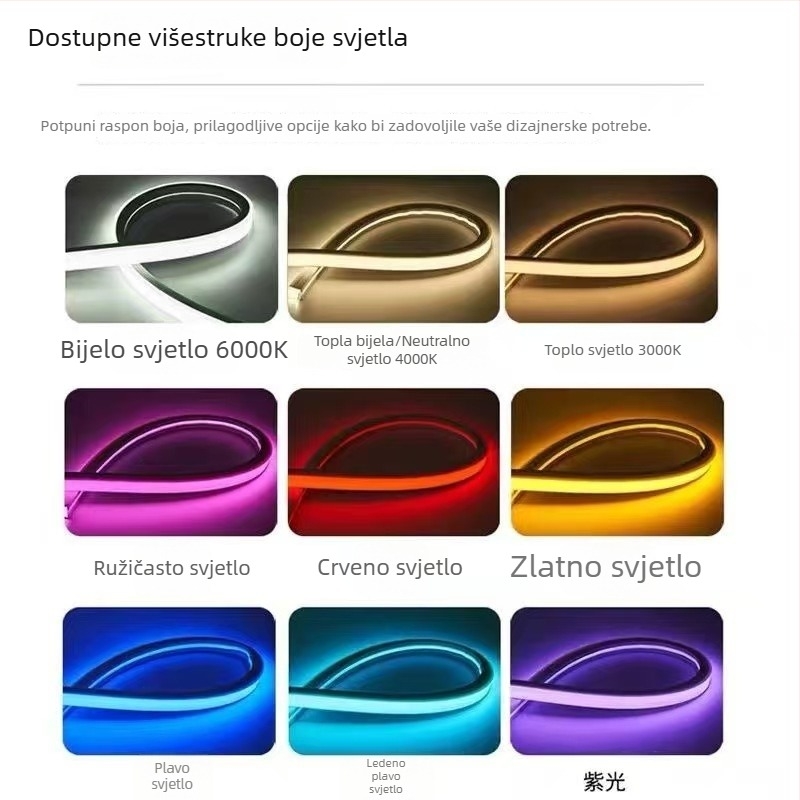 LED mekana silikonska traka za svjetlo, 12V/24V, fleksibilna, za vanjsku rasvjetu