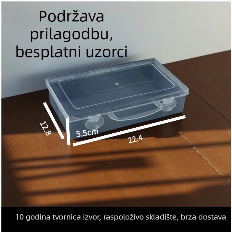 Prozirna pravokutna PP kutija za pohranu s poklopcem za dijelove nakita i ribolovnog pribora