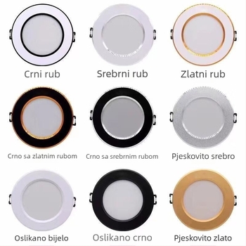 LED ugrađeni downlight za dnevni boravak, 7.5 cm, RGB prilagodljiva boja, svjetlo s promjenjivom jačinom