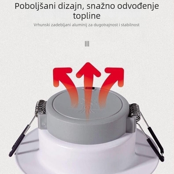 LED ugrađeni downlight za dnevni boravak, 7.5 cm, RGB prilagodljiva boja, svjetlo s promjenjivom jačinom
