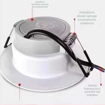 LED ugrađeni downlight za dnevni boravak, 7.5 cm, RGB prilagodljiva boja, svjetlo s promjenjivom jačinom