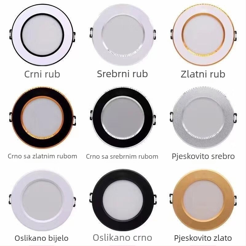 LED ugrađeni downlight za dnevni boravak, 7.5 cm, RGB prilagodljiva boja, svjetlo s promjenjivom jačinom