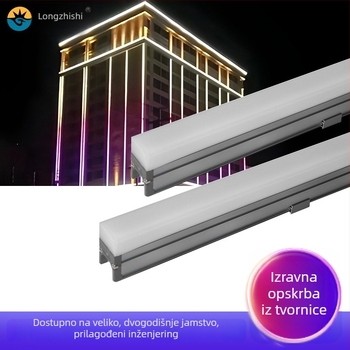 LED vanjsko konturno osvjetljenje zgrada, ograda i mostova – vodootporna linijska svjetiljka, DC24V, IP67, duljina 1000 mm, kut snopa 120°, DMX512 prigušivanje, aluminijsko kućište, monocromatsko ili boja