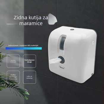 Zidna centrala kutija za maramice za kupaonicu, plastična, bez bušenja