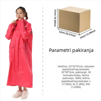 Prošireni kišni pončo za odrasle, pogodna za planinarenje i vožnju bicikla, veličine L–XXXL