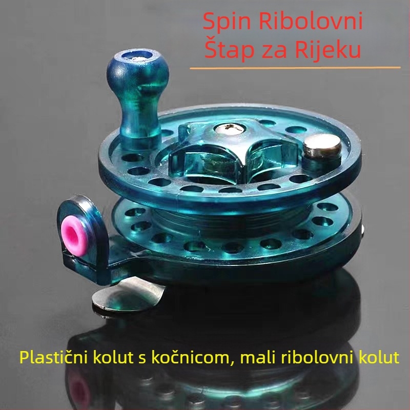 Zimska kolut za pecanje na ledu s kočnicnim sustavom, ultra lagana, jezgro od plastike i metala, prednja bacacka stap za tradicionalni ribolov