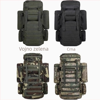 Vanjski taktički ruksak od Oxford platna, vodootporan i otporan na habanje, velika kapacitet 56–75 L, dimenzije 70×35×28 cm, unisex, za planinarenje i alpinizam