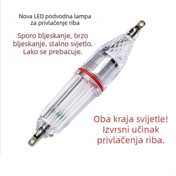 LED lampa za privlačenje riba, baterija broj 5, podvodna svjetiljka za noćni ribolov, dvostruko bljeskanje, stalno svijetla, promjena načina rada