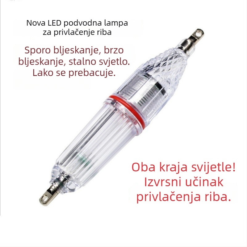 LED lampa za privlačenje riba, baterija broj 5, podvodna svjetiljka za noćni ribolov, dvostruko bljeskanje, stalno svijetla, promjena načina rada