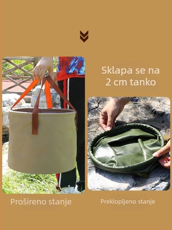 Sklopiva posuda za vodu – višenamjenska posuda za namakanje stopala, prijenosna za kampiranje, piknik i ribolov.
