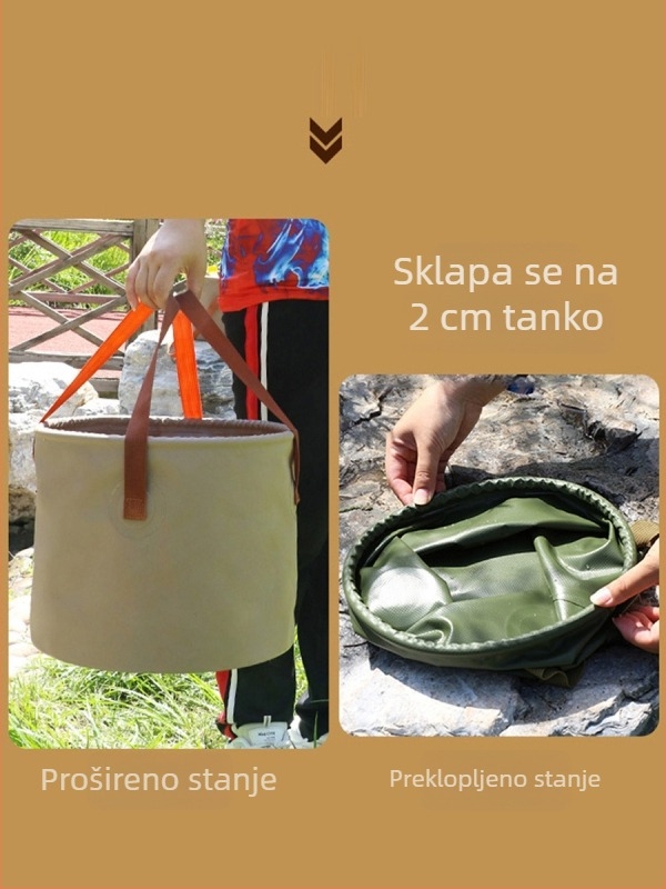 Sklopiva posuda za vodu – višenamjenska posuda za namakanje stopala, prijenosna za kampiranje, piknik i ribolov.