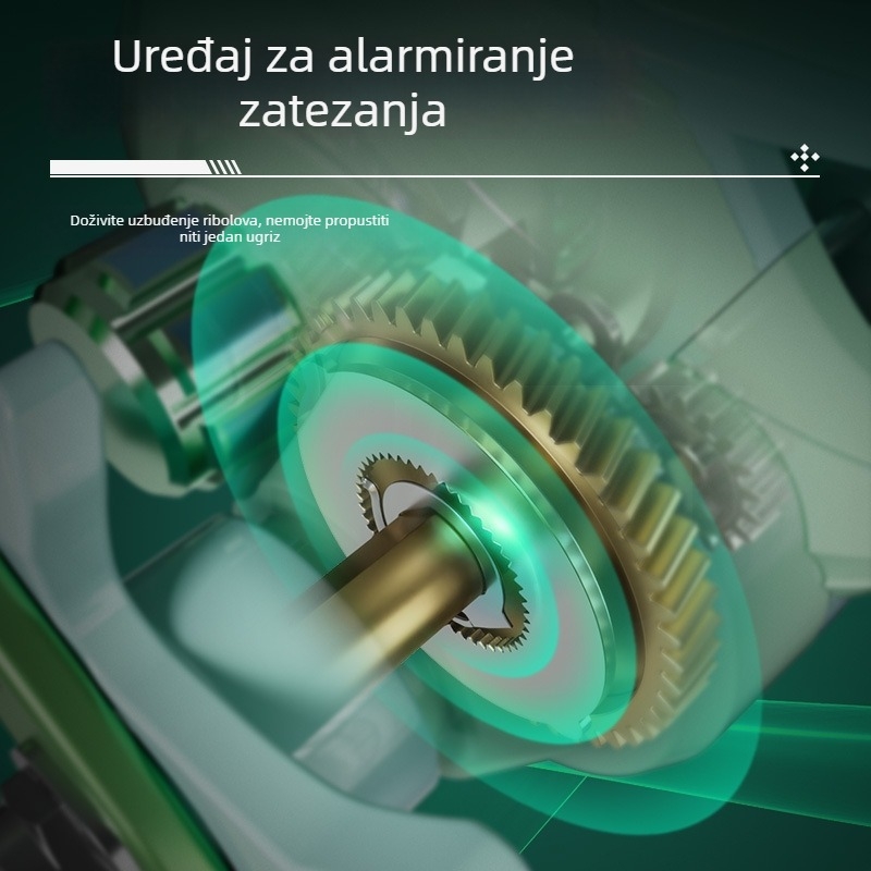 HautTon bubanj ribarski navijač s 5+1 zatvorenim ležajevima i alarmom oslobađanja otpora, omjer 7.2:1 CP