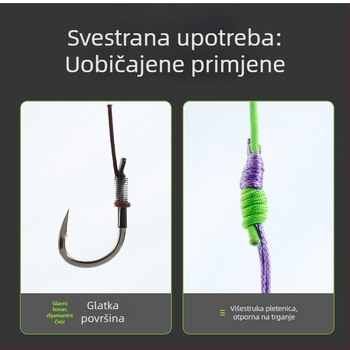 Set užeta za vrh štapa: crveni užet, glavna linija i pomoćna linija s ojačanim zaštitnim užetom i malim dodacima