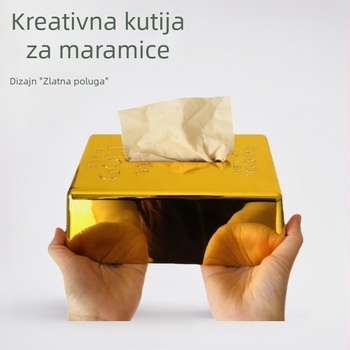 Kutija za papirnate maramice u obliku zlatnog štapa, luksuzna kutija za maramice, vodootporna i otporna na vlagu, za dnevni boravak i kupaonu