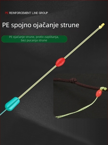 PE ojačana glavna linija za ribolov — komplet gotovih najlonskih linija, duljina 2,7–8,1 m