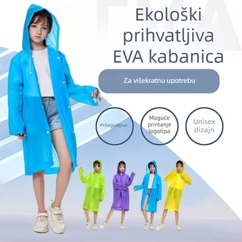 Dječji EVA kišni kaput-pončo, jednoplošni, debeli i produženi, za djecu od 3 do 6 godina