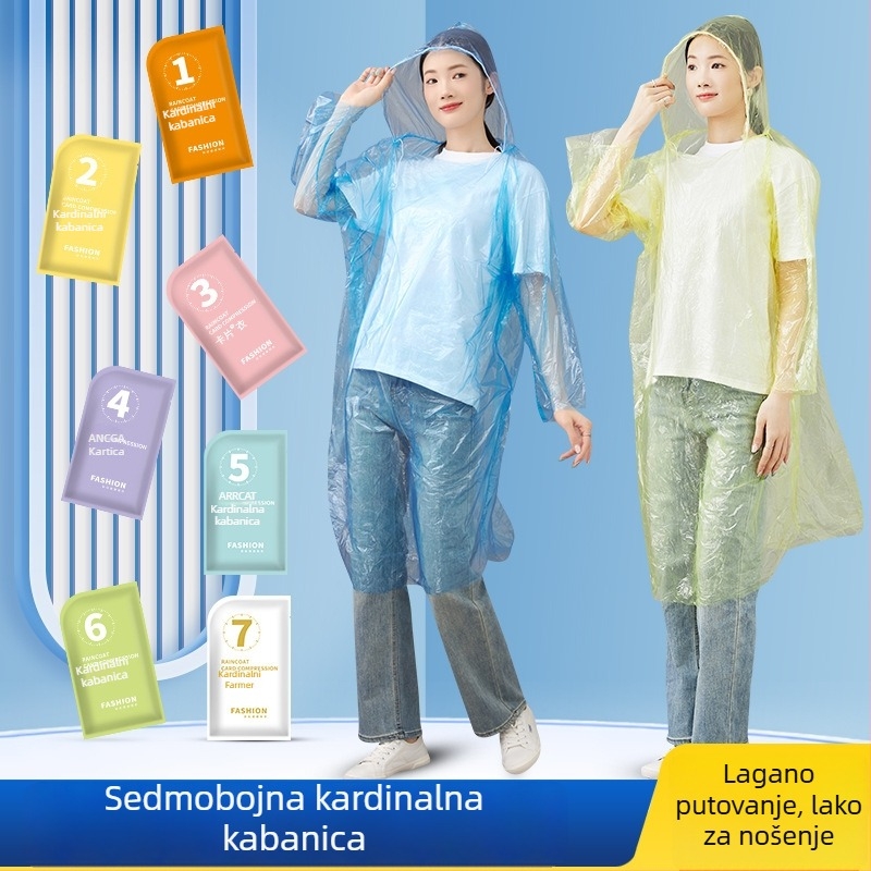 Dječji EVA kišni kaput-pončo, jednoplošni, debeli i produženi, za djecu od 3 do 6 godina