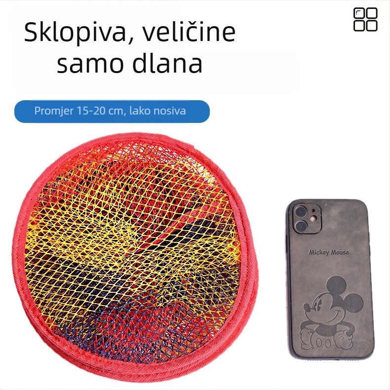 Šarena zaštitna mreža za ribe, veličine dlana, sklopiva, prijenosna mini mreža za ribolov