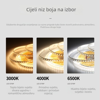 Prilagodljive LED trake, samoljepljive, za strop dnevnog boravka, mogu se izrezati na željenu dužinu, niskonaponske linearne LED trake 2835