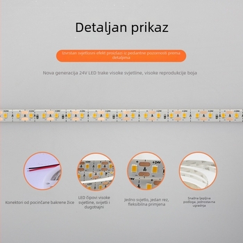 Prilagodljive LED trake, samoljepljive, za strop dnevnog boravka, mogu se izrezati na željenu dužinu, niskonaponske linearne LED trake 2835