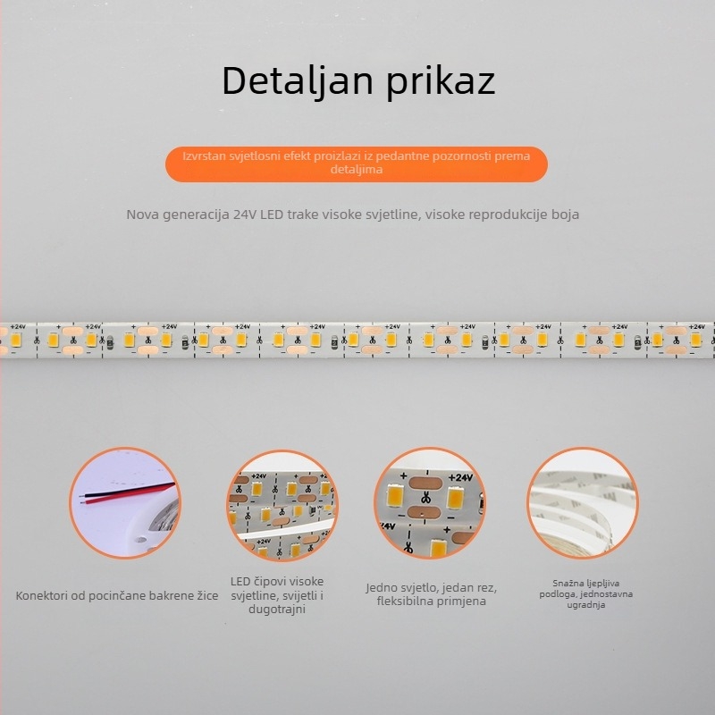 Prilagodljive LED trake, samoljepljive, za strop dnevnog boravka, mogu se izrezati na željenu dužinu, niskonaponske linearne LED trake 2835