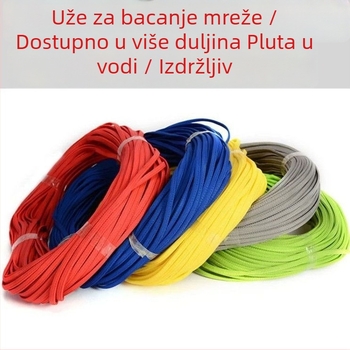 Plutajući ručni konopac za mrežu za bacanje, šarena ravna konopac